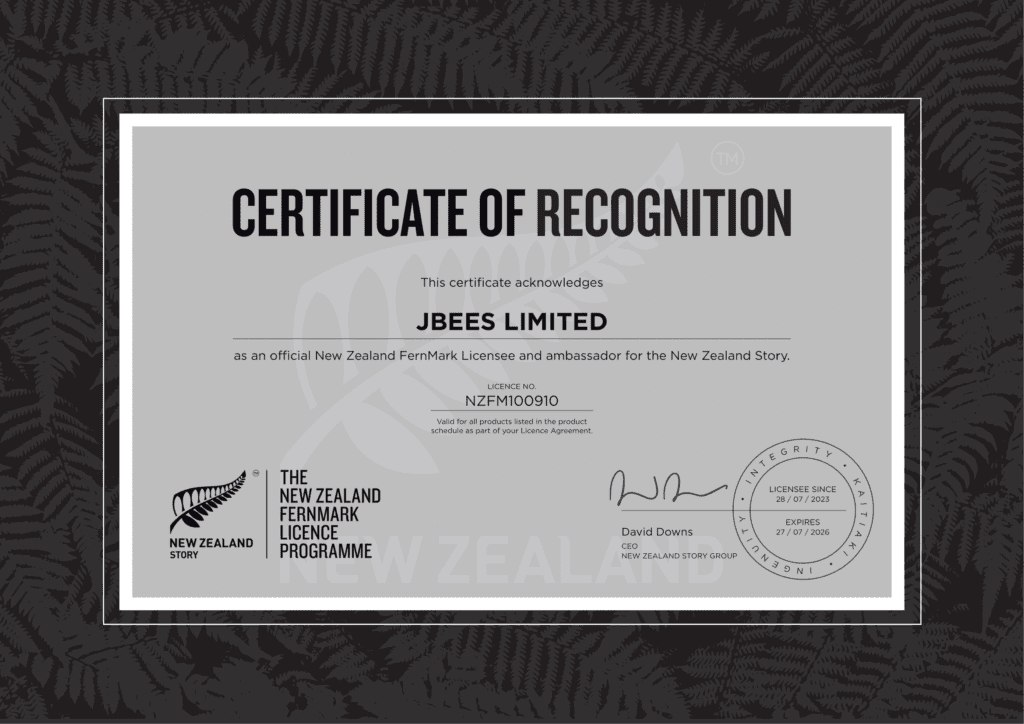 JBees Fernmark Certificate